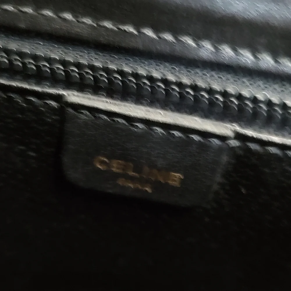 Celine Black and Brown Leather Portfolio/Briefcase
